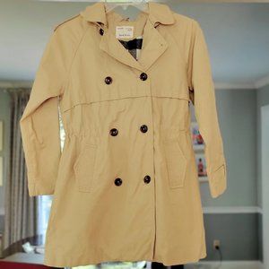 Zara Girls Lined Rain Trench Coat. Size 11-12. British Tan.
